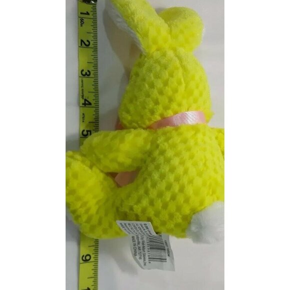 Chrisha Playful Yellow Bunny Rabbit Waffle Texture Plush 6" Easter Stuffed Anima - Picture 7 of 7